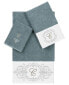 Фото #1 товара Textiles Turkish Cotton Monica Embellished Towel 3 Piece Set - Dark Gray