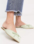 ASOS DESIGN London pointed bow ballet mules in green