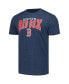 ფოტო #2 პროდუქტის Men's Charcoal, Navy Boston Red Sox Meter T-shirt and Pants Sleep Set