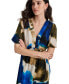 Women's Printed V-Neck Short-Sleeve Maxi Dress Expld Ink, L - фото #4