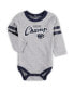 Newborn and Infant Boys and Girls Heathered Gray, Navy Penn State Nittany Lions Little Kicker Long Sleeve Bodysuit and Sweatpants Set