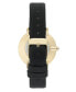 Nine West Women's Gold-Tone and Black Strap Watch, 36mm