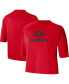 ფოტო #4 პროდუქტის Women's Red Georgia Bulldogs Crop Performance T-shirt
