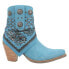 Фото #1 товара Dingo Bandida Paisley Studded Round Toe Cowboy Booties Womens Blue Casual Boots