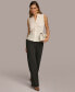 ფოტო #5 პროდუქტის Women's Sleeveless Satin Button Front Blouse