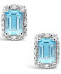 ფოტო #11 პროდუქტის Gemstone and Diamond Accent Stud Earrings in Sterling Silver