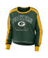 ფოტო #2 პროდუქტის Women's Green Green Bay Packers Plus Size Colorblock Long Sleeve T-shirt