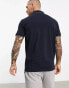 Armani Exchange logo collar polo shirt in navy