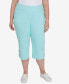 ფოტო #1 პროდუქტის Plus Size Embellished Stretch Denim Capri Pants