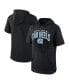 ფოტო #1 პროდუქტის Men's Black North Carolina Tar Heels Double Arch Raglan Short Sleeve Hoodie T-shirt