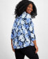 Туника JM Collection plus Size Linear Garden V-Neck, создана для Macy's. Intrepid Blue Combo, 2X - фото #2