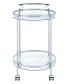 Фото #2 товара Chrissy 31" 2-Tier Round Glass Serving Cart