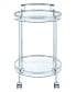 Chrissy 31" 2-Tier Round Glass Serving Cart