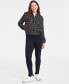 Фото #2 товара Women's Metallic Tweed Bomber Jacket, Created for Macy's