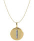 Фото #1 товара Macy's 14k Gold Necklace, Diamond Accent Letter I Disk Pendant