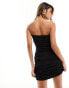 Фото #8 товара NA-KD bandeau mini dress in black glitter