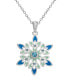 Фото #1 товара Frozen Silver Plated Blue Crystal Snowflake Pendant Necklace, 18"