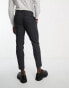 New Look pleat front tapered trousers in navy texture