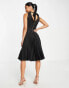 Фото #2 товара Closet London Petite high neck pleated midi dress in black