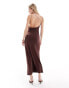 Фото #1 товара ASOS DESIGN modal beaded strappy midi dress in chocolate