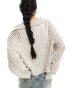 Фото #3 товара Cotton On crochet pullover jumper in stone