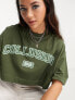 Фото #4 товара COLLUSION cropped varsity boxy t-shirt in khaki