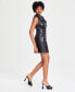 Women's Faux-Leather Cowl-Neck Dress, Created for Macy's Черный, 4 - фото #3