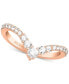 ფოტო #1 პროდუქტის Art Carved Diamond Rose-Cut Chevron Band (3/8 ct. t.w.) in 14k White, Yellow or Rose Gold