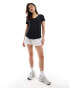 Hollister logo v-neck t-shirt in black