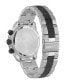 Men's Hurricane Black Silver-Tone Stainless Steel Bracelet Watch 44mm