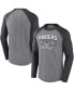 Men's Heathered Gray, Heathered Charcoal Las Vegas Raiders Weekend Casual Raglan Long Sleeve T-shirt