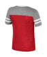 ფოტო #3 პროდუქტის Big Girls Scarlet, Heather Gray Ohio State Buckeyes Summer Striped V-Neck T-shirt