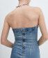 Фото #4 товара Women's Strapless Denim Dress