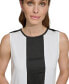 Women's Mixed-Media Colorblocked Sleeveless Top