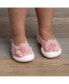 Infant Girl Breathable Washable Non-Slip Sock Shoes Flat - Pompom Flower Pink