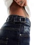 Фото #2 товара Bershka adjustable waist balloon carpenter jeans in dirty indigo