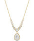 Фото #1 товара Eliot Danori pear-Shape Cubic Zirconia Pendant Necklace, 16" + 2" extender, Created For Macy's