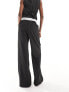 Extro & Vert tailored pinstripe trouser with asymmetric waistband in black co-ord DE 32 - фото #7