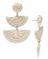 Фото #1 товара Gold-Tone Stone Bead & Woven Raffia Drop Earrings, Created for Macy's
