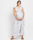 Women's Maternity Flutter Sleeve Maxi Dress