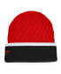 Фото #2 товара Men's Black, Red Chicago Blackhawks Iconic Striped Cuffed Knit Hat