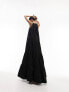 Фото #5 товара Topshop tiered poplin oversized maxi dress in black