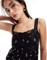 Фото #2 товара Miss Selfridge crinkle cami top with lace trim in ditsy print