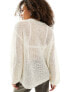 Mango lightweight oversized jumper in off white