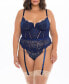 ფოტო #1 პროდუქტის Plus Size Underwire Bra with Matching High-Waist Garter Belt