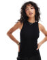 Фото #1 товара Mango high neck sleeveless vest in black