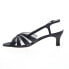 Фото #8 товара David Tate Rosette Womens Black Narrow Leather Hook & Loop Strap Heels Shoes
