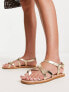 South Beach strappy sandal with padded sole in gold
