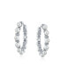 ფოტო #4 პროდუქტის Statement Jewelry White Simulated Pearl Hoop Earrings For Women 1.25 Diameter