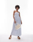 Topshop beach bandeau dress in blue pinstripe